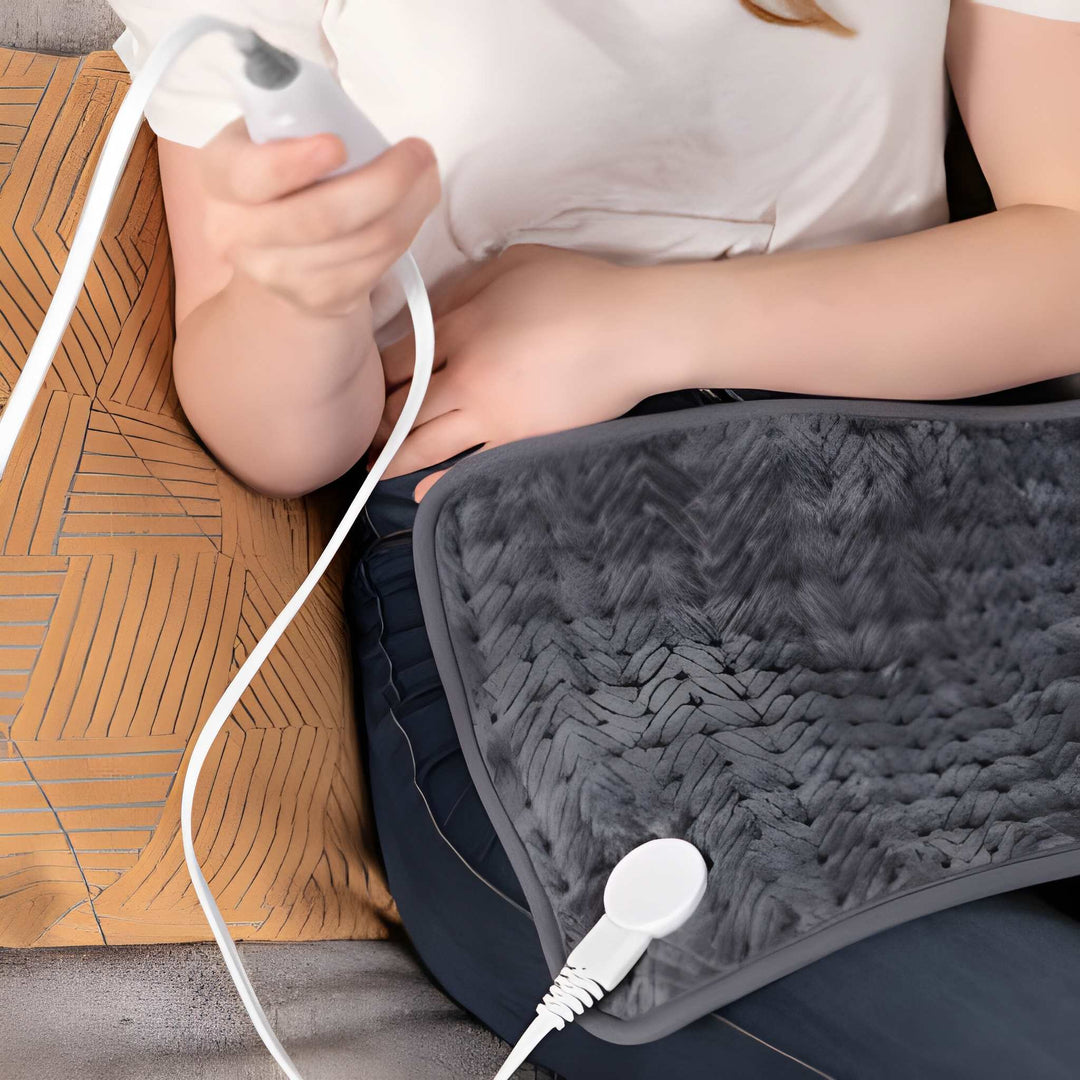Brookstone Luxe Herringbone Heating Pad Charcoal
