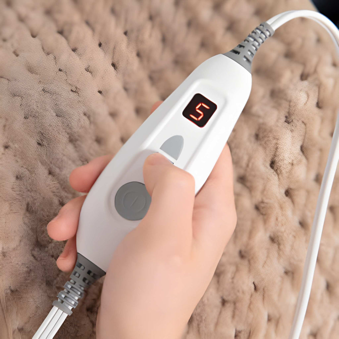 Brookstone Luxe Herringbone Heating Pad Taupe