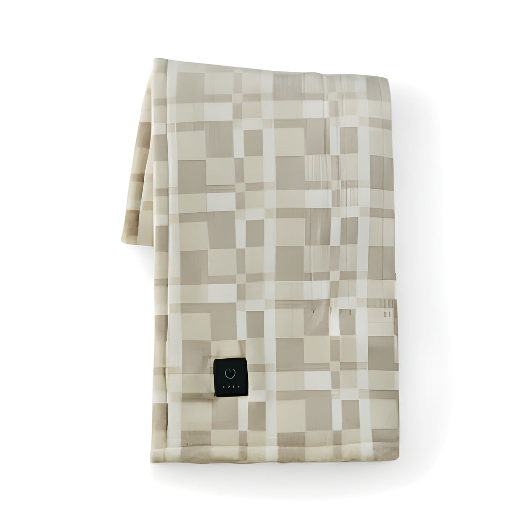Brookstone Cozy Heated Plush Throw Chic Plaid