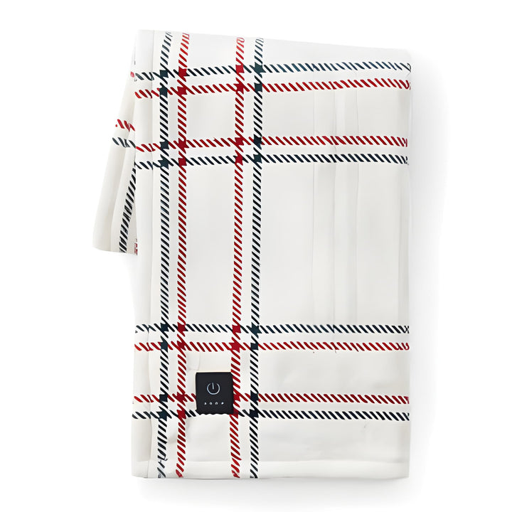 Brookstone Cozy Heated Plush Throw Holiday Windowpane