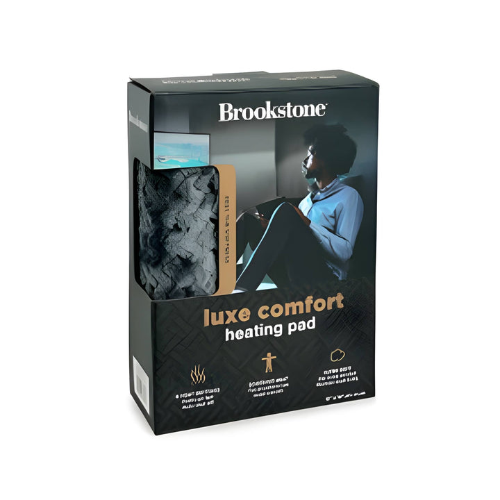 Brookstone Luxe Herringbone Heating Pad Charcoal