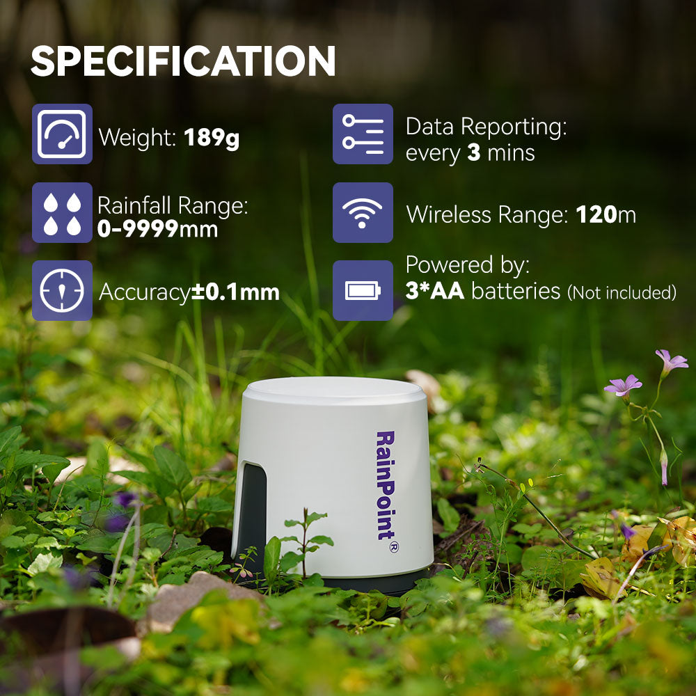 RAINPOINT Wireless WiFi Rain Gauge (Hub Required)