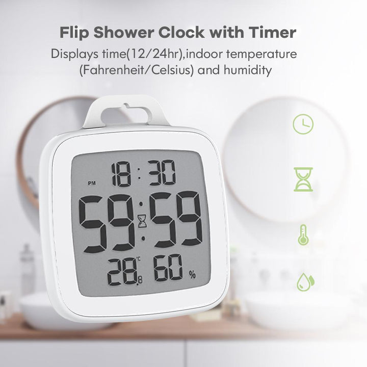 BALDR Waterproof Shower Clock With Timer for Bathrooms