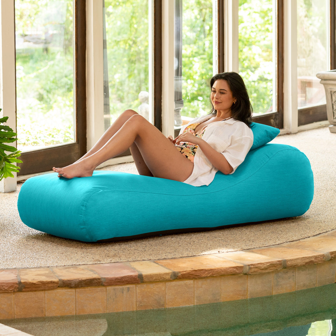 Arlo Outdoor Bean Bag Sun Lounger - Pool and Patio Chaise Recliner