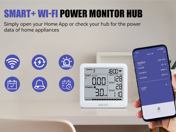 Wi-Fi Power Meter Hub with Smart Socket – Monitor Energy & Set Alerts