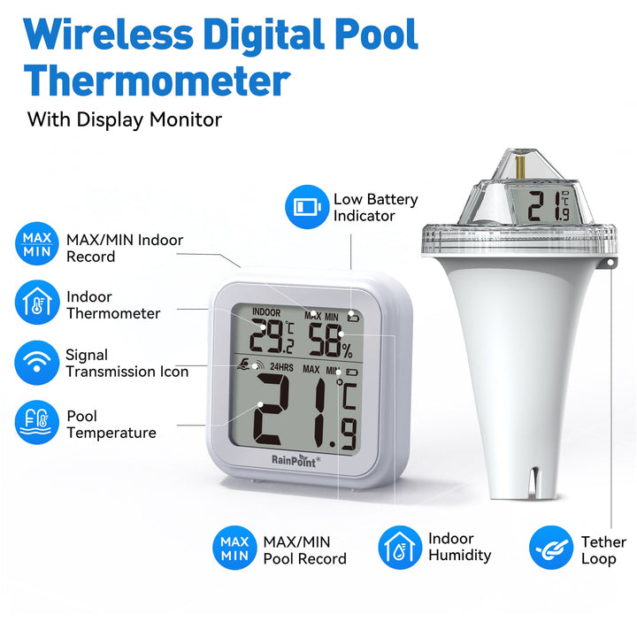 Wireless Pool Thermometer – Accurate Swimming Pool & Pond Temperature Monitor