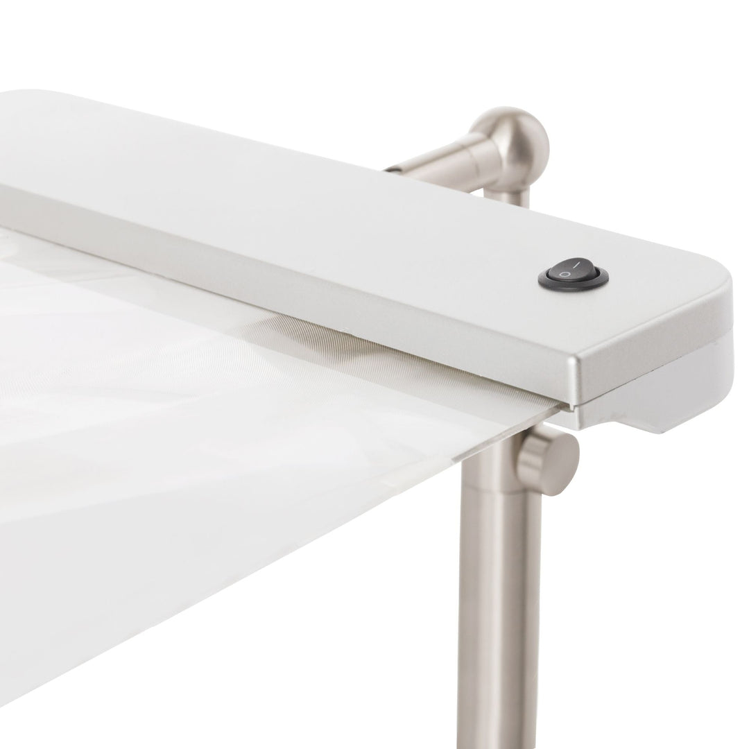 Daylight24 Cordless Full Page Magnifier Table Lamp – Silver Finish