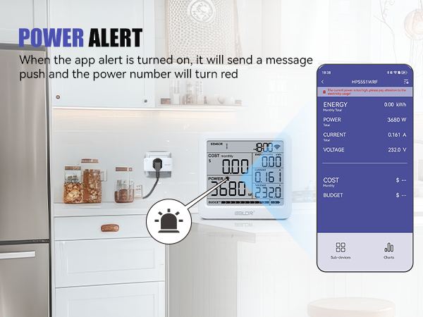 Wi-Fi Power Meter Hub with Smart Socket – Monitor Energy & Set Alerts