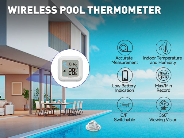 Wireless Pool Thermometer – Accurate Swimming Pool & Pond Temperature Monitor