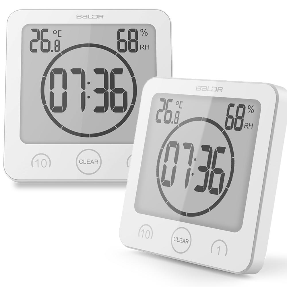 Waterproof Shower Clock w/ Timer (2 Packs)