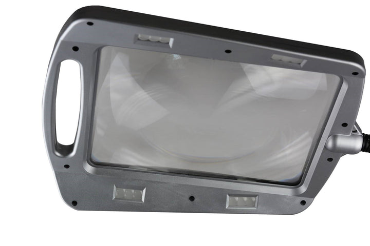 Daylight24 Full Page Magnifier Floor Lamp - Painted Silver Finish