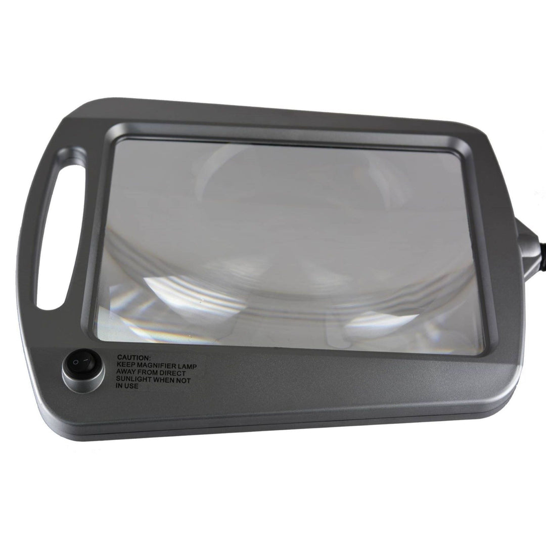 Daylight24 Full Page Magnifier Floor Lamp - Painted Silver Finish