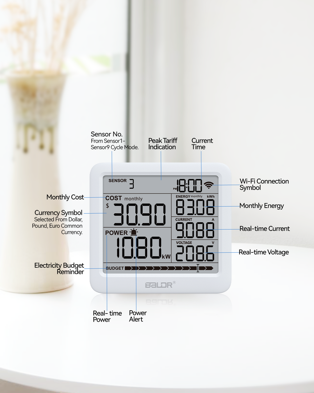Wi-Fi Power Meter Hub with Smart Socket – Monitor Energy & Set Alerts