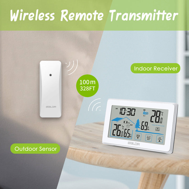 BALDR Wireless Weather Station, Digital Thermometer & Hygrometer (Indoor&Outdoor),
