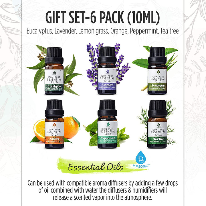 Workstation Wellness Bundle – Diffuser, 6 Oils & 3-in-1 LED Desk Lamp