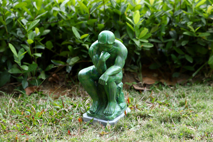 Thinker Statue With High-Power Solar Spotlight