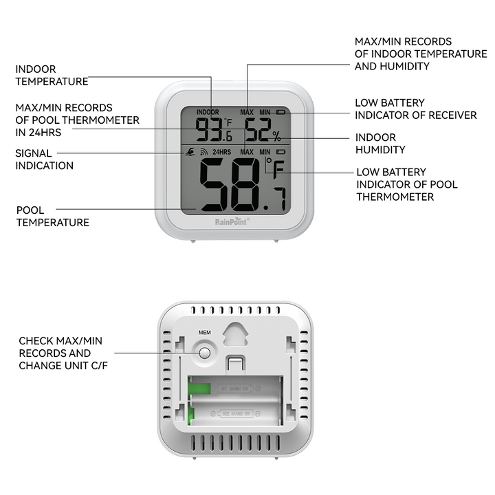 Wireless Pool Thermometer – Accurate Swimming Pool & Pond Temperature Monitor
