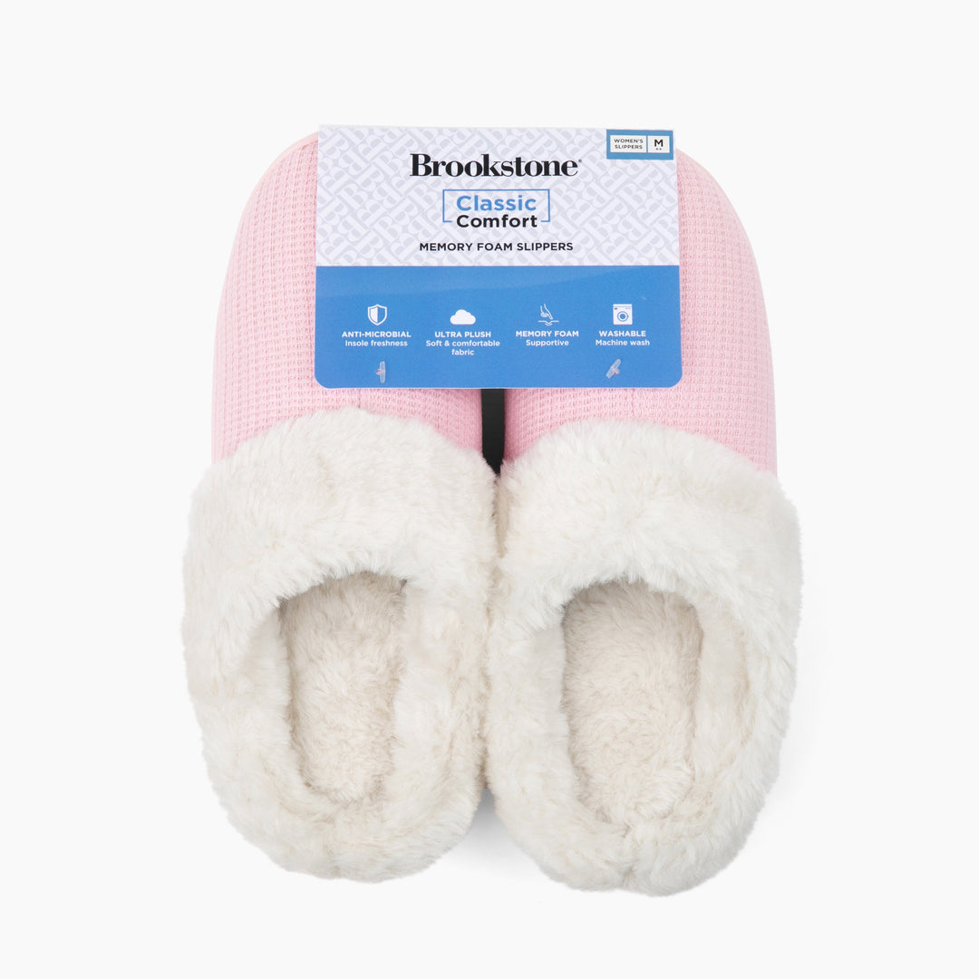 Brookstone Classic Comfort Memory Foam Slippers - Women's