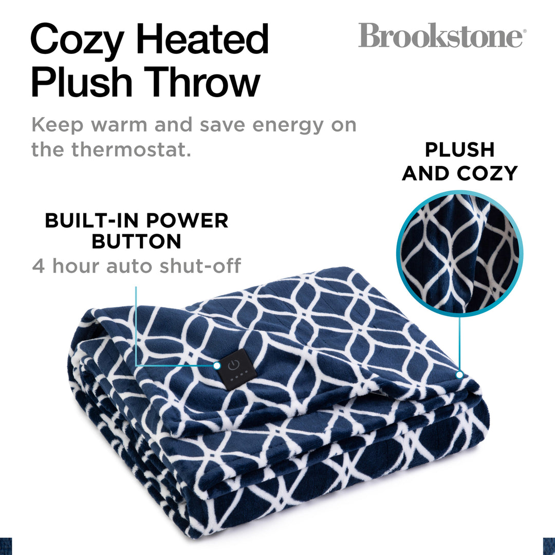 Brookstone Cozy Heated Plush Throw