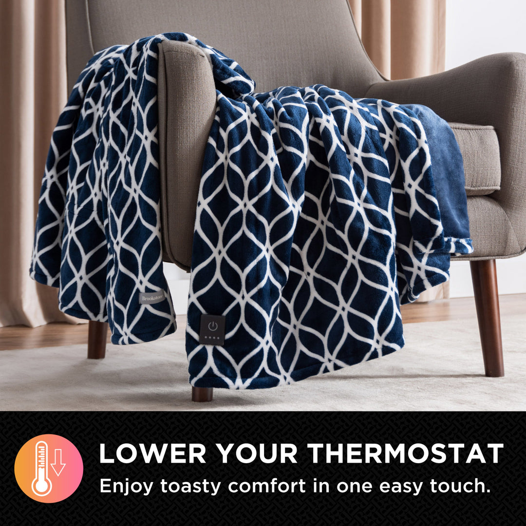 Brookstone Cozy Heated Plush Throw