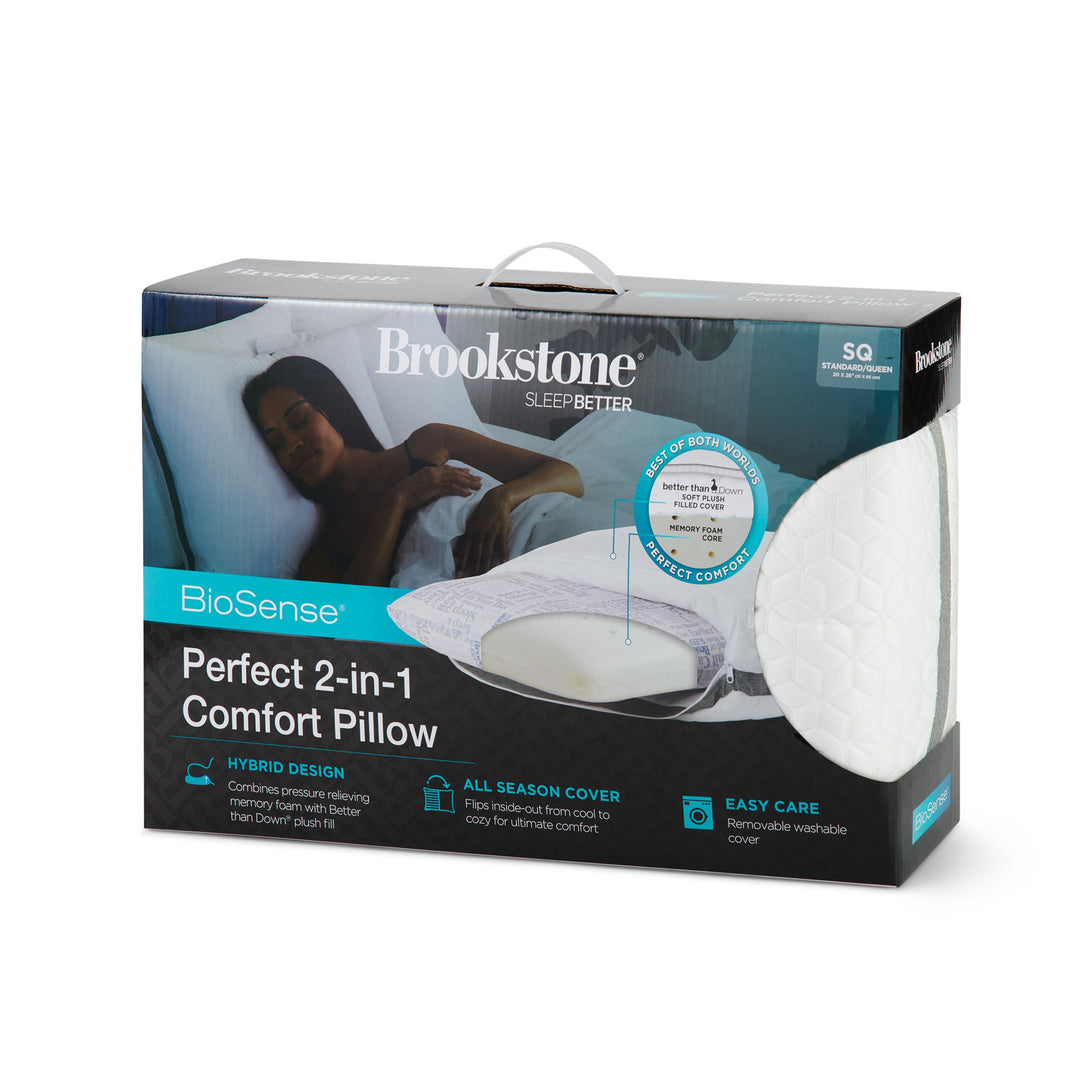 Brookstone Perfect 2-in-1 Comfort Pillow