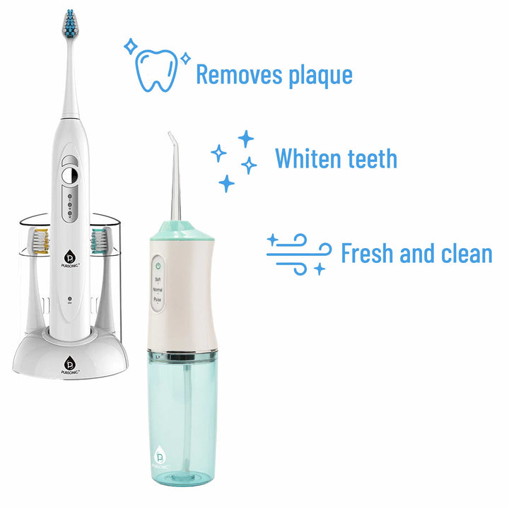 Rechargeable Toothbrush & Water Flosser Duo with Multi-Year Supply