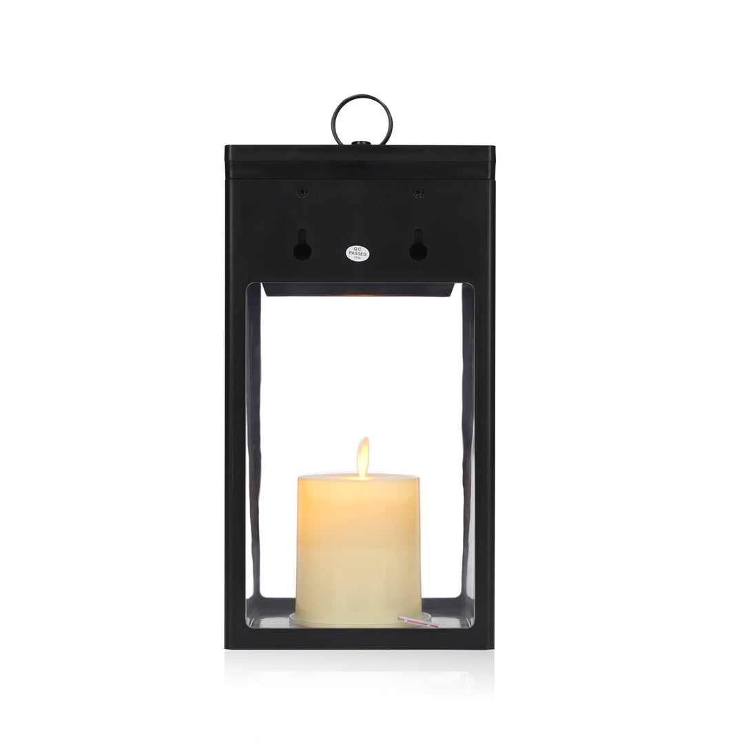 Solar Modern Candle Lantern - Large W/ Hanging Hook