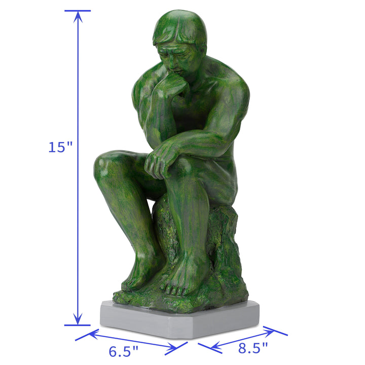 Thinker Statue With High-Power Solar Spotlight
