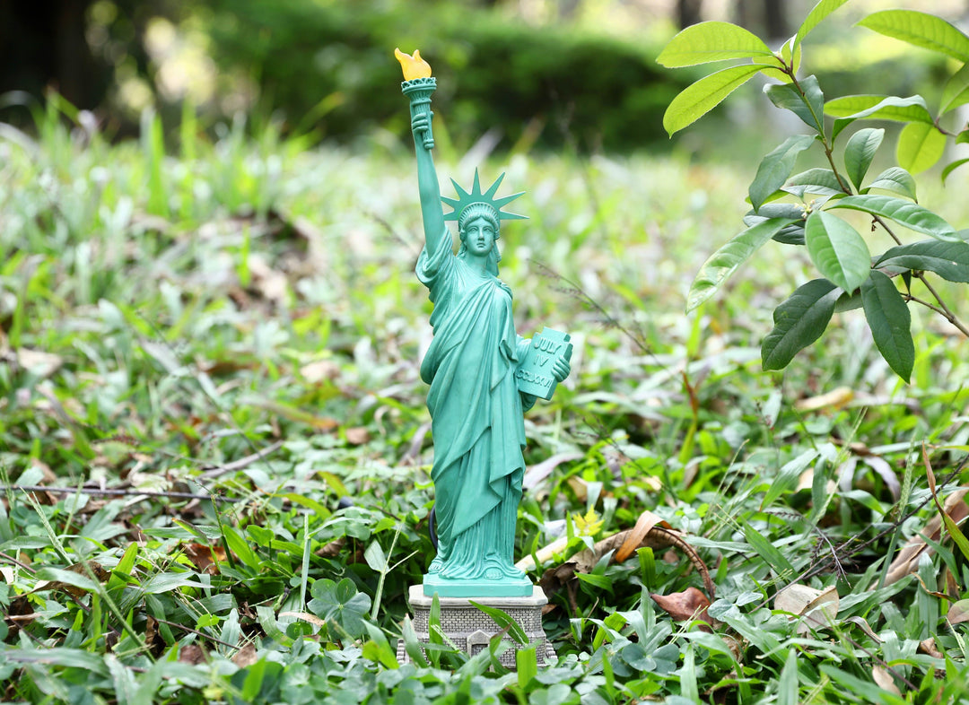Statue of Liberty With High-Power Solar Spotlight