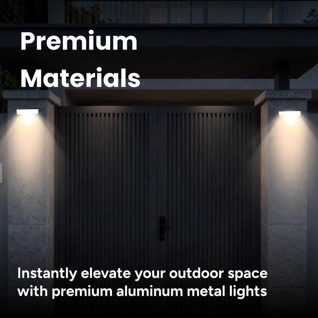 Outdoor Solar Aluminum Rounded Wall Sconce With Motion Sensor & LED Lightbar