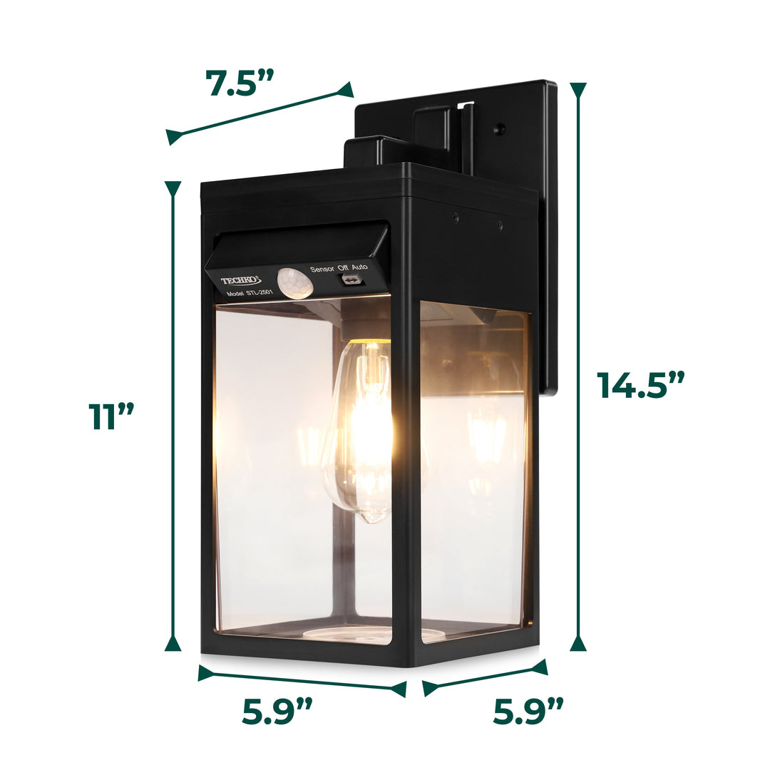 Solar Edison Bulb Wall Light Sconce With Motion Sensor