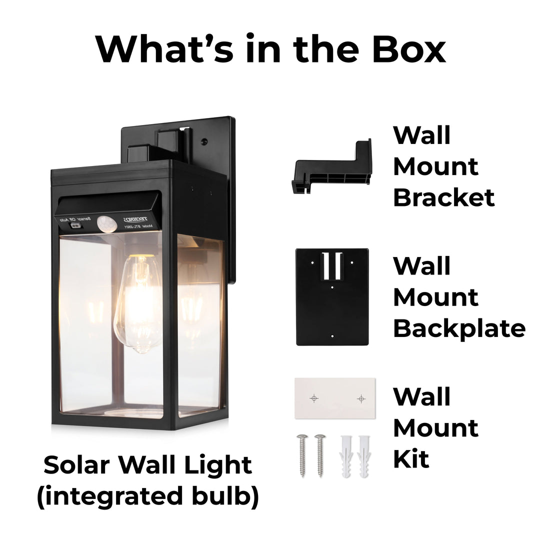 Solar Edison Bulb Wall Light Sconce With Motion Sensor