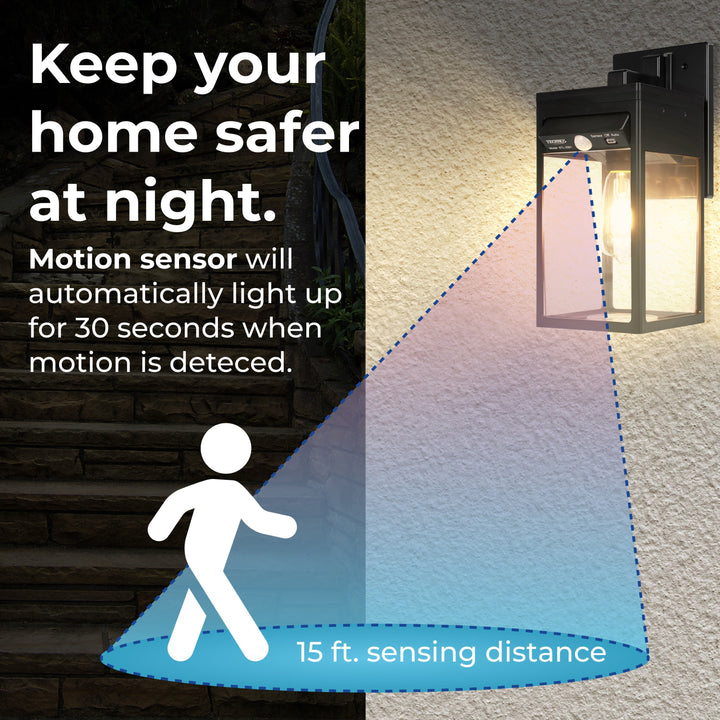 Solar Edison Bulb Wall Light Sconce With Motion Sensor
