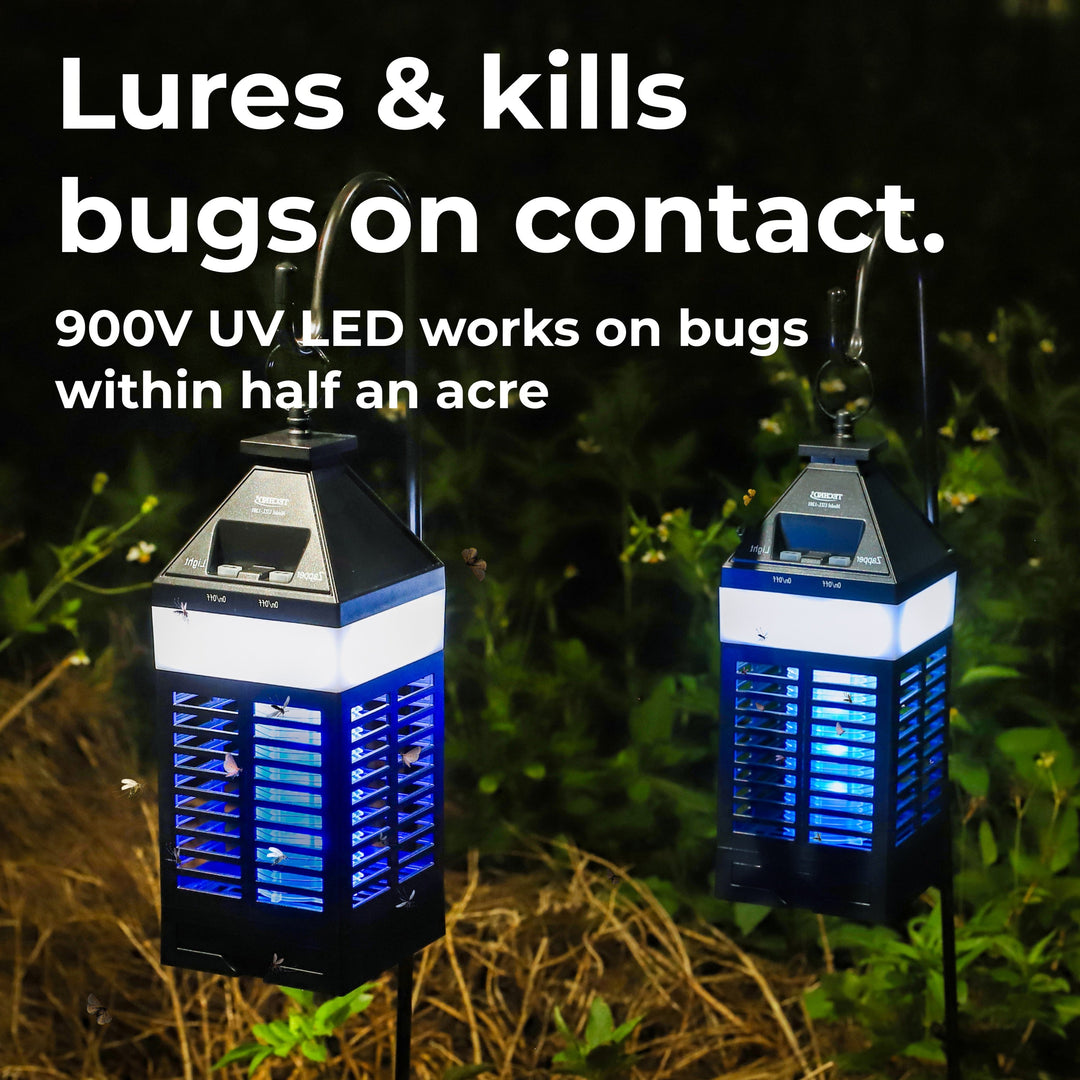Solar Bug Zapper Lantern With 360º Easy-Clean Brush