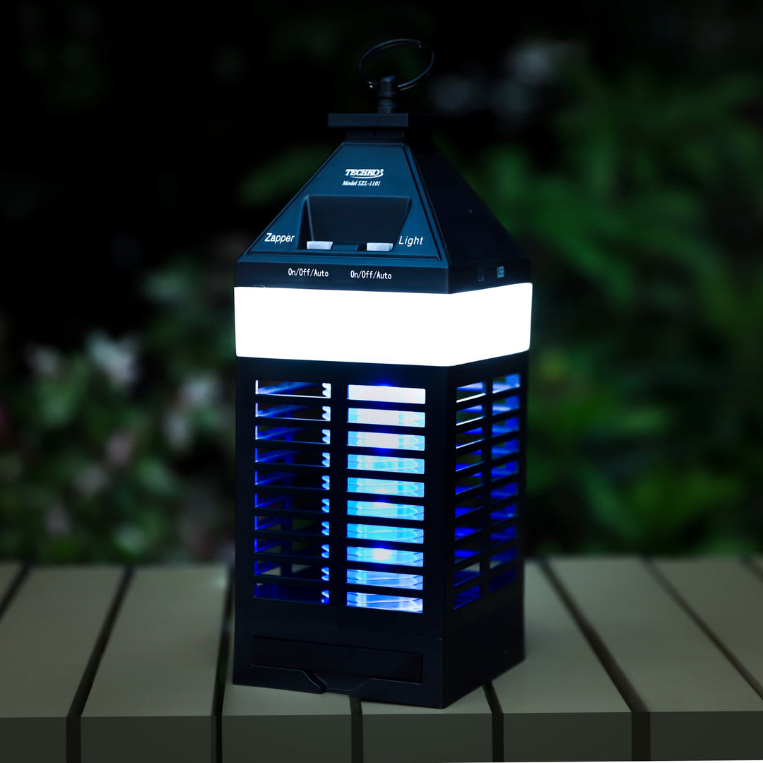 Solar Bug Zapper Lantern With 360º Easy-Clean Brush