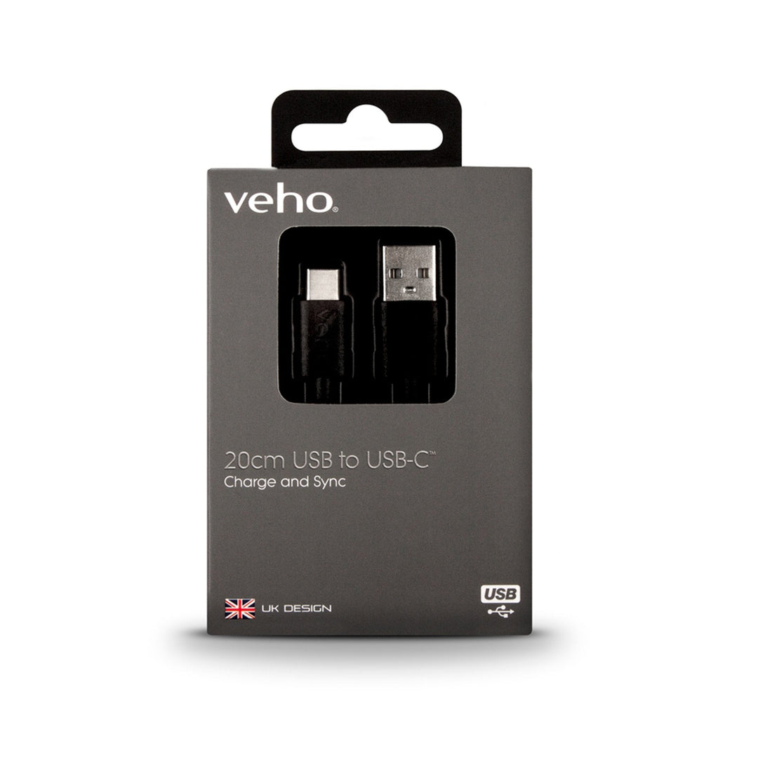 Veho Pebble USB-A to USB-C™ Universal Charge and Sync 0.2m/0.7ft Cable