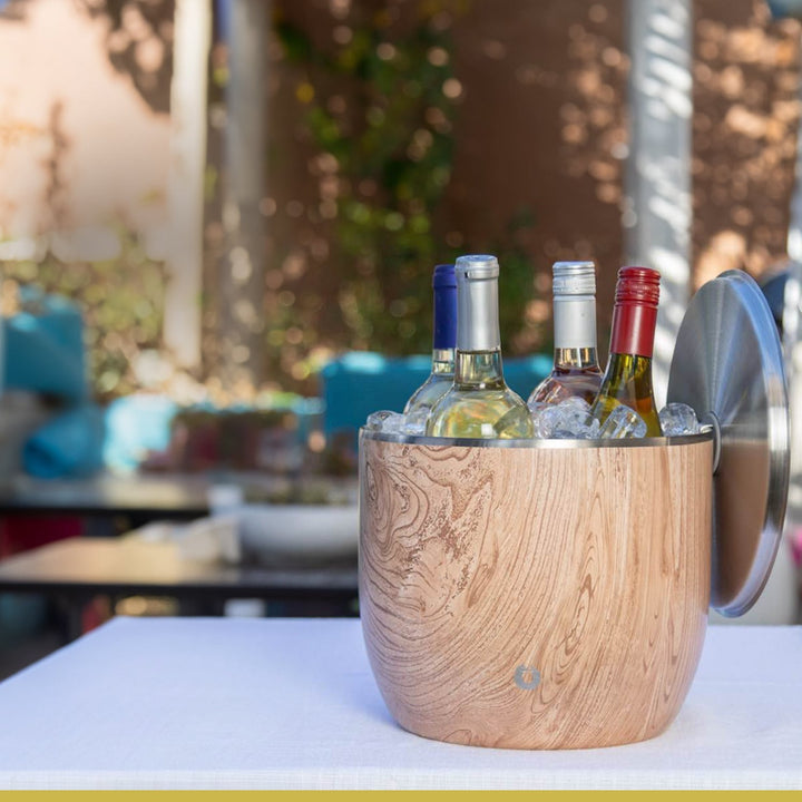 Extra Large Ice Bucket with Lid and Ice Scoop, Steel by Snowfox