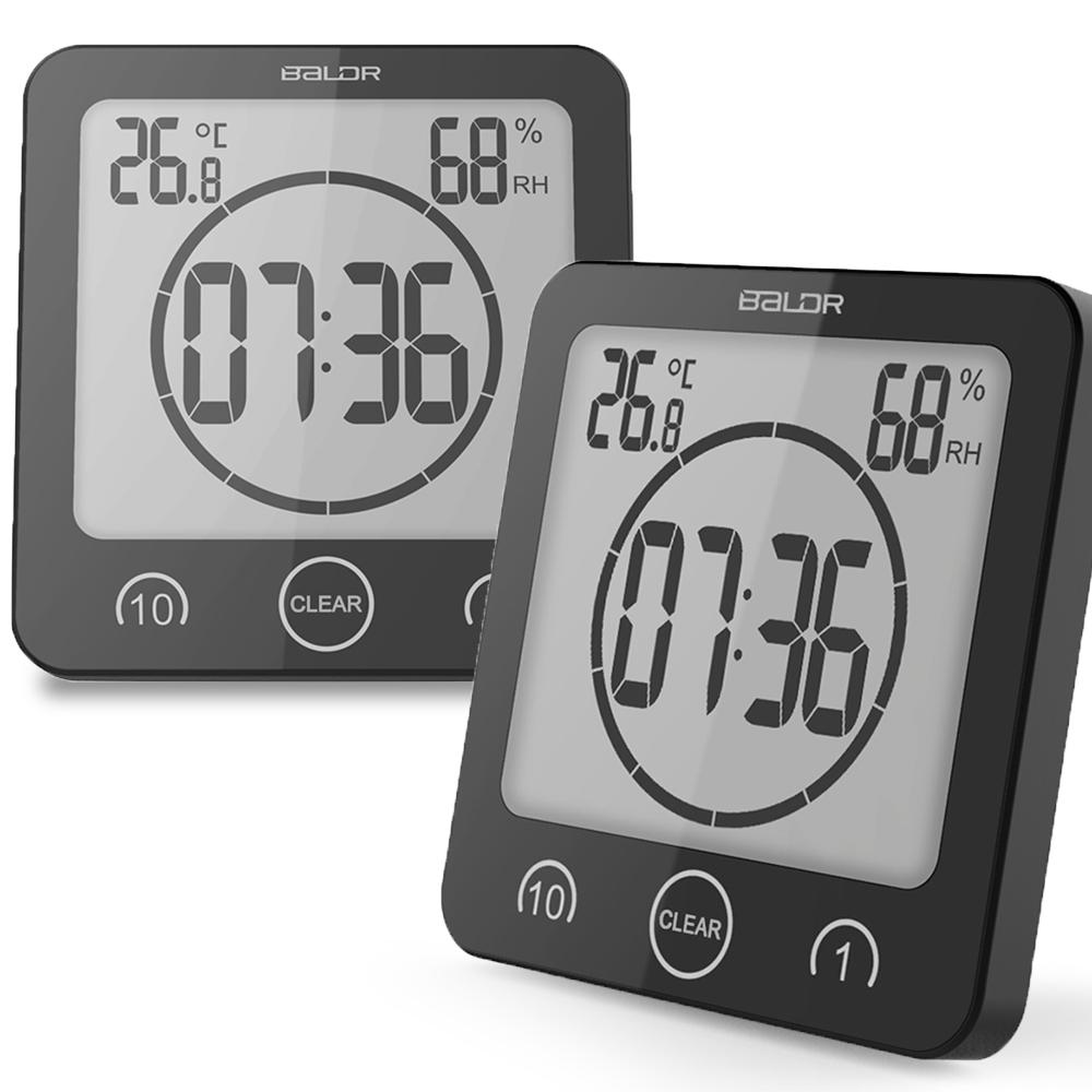 Waterproof Shower Clock w/ Timer (2 Packs)