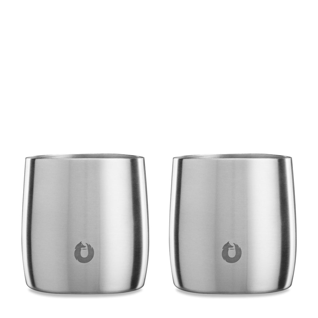 Stainless Steel Rocks Glass, Set of 2 - Steel by Snowfox