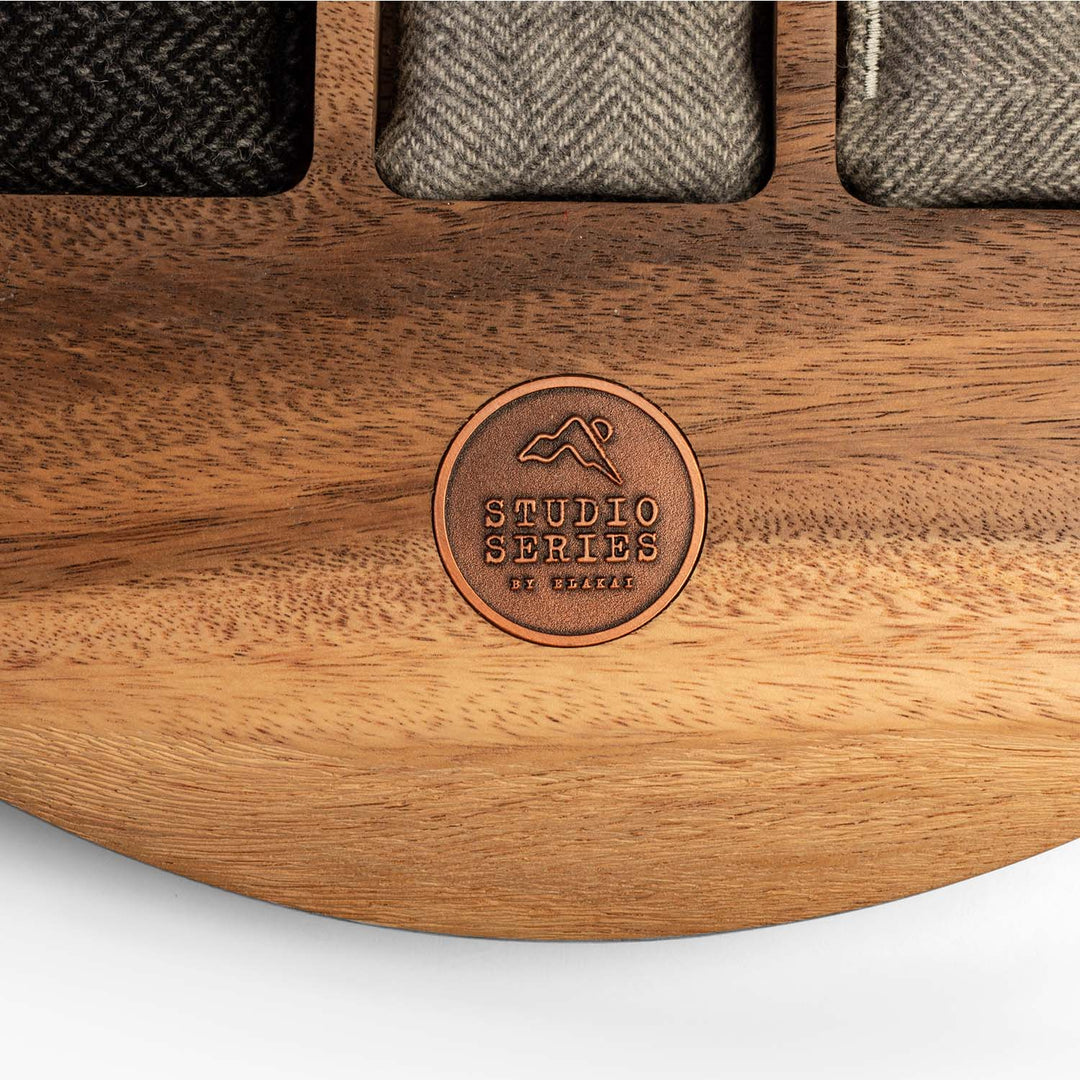 Studio Series Live Edge Acacia Wood Tic Tac Toe Game